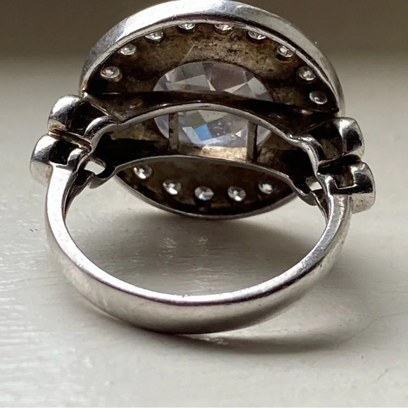 CZ Sterling Silver Antique Georgian Style Ring sz 6 - Picture 11 of 11